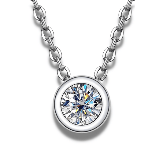 Colar Moissanite Brilhante em Ouro Branco - Loratta 