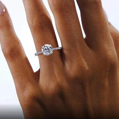 Anel Moissanite Coroa de Luz