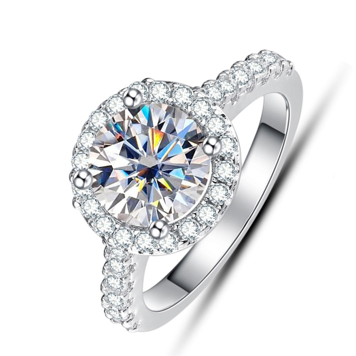 Anel Coroa Brilhante Moissanite Cravejado - Loratta 